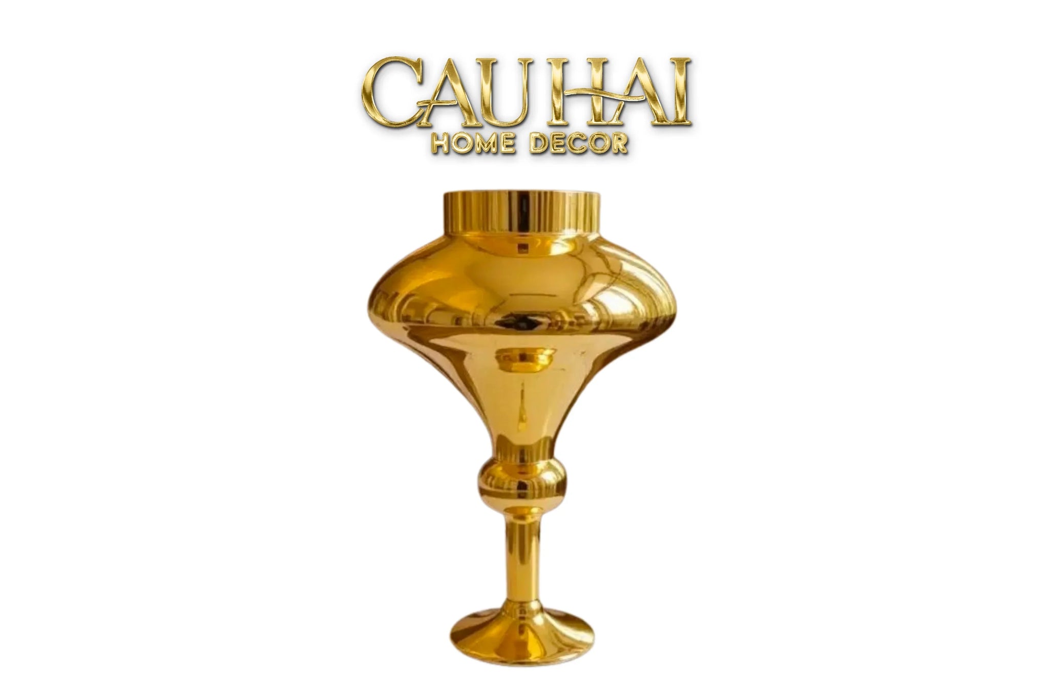 Maison Couture - Bình Hoa Thuỷ Tinh Mạ Vàng Calice d’Or Lacquered 40-BÌNH HOA-CẬU HAI HOME DECOR
