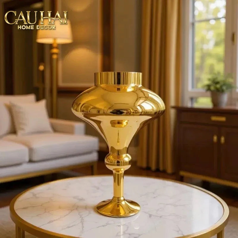 Maison Couture - Bình Hoa Thuỷ Tinh Mạ Vàng Calice d’Or Lacquered 40-BÌNH HOA-CẬU HAI HOME DECOR