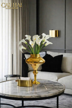 Maison Couture - Bình Hoa Thuỷ Tinh Mạ Vàng Calice d’Or Lacquered 40-BÌNH HOA-CẬU HAI HOME DECOR