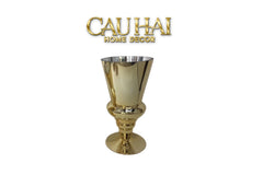 Maison Couture - Bình Hoa Thuỷ Tinh Mạ Vàng Cristallerie Dorée Impériale Goblet Vessel 19x34-BÌNH HOA-CẬU HAI HOME DECOR