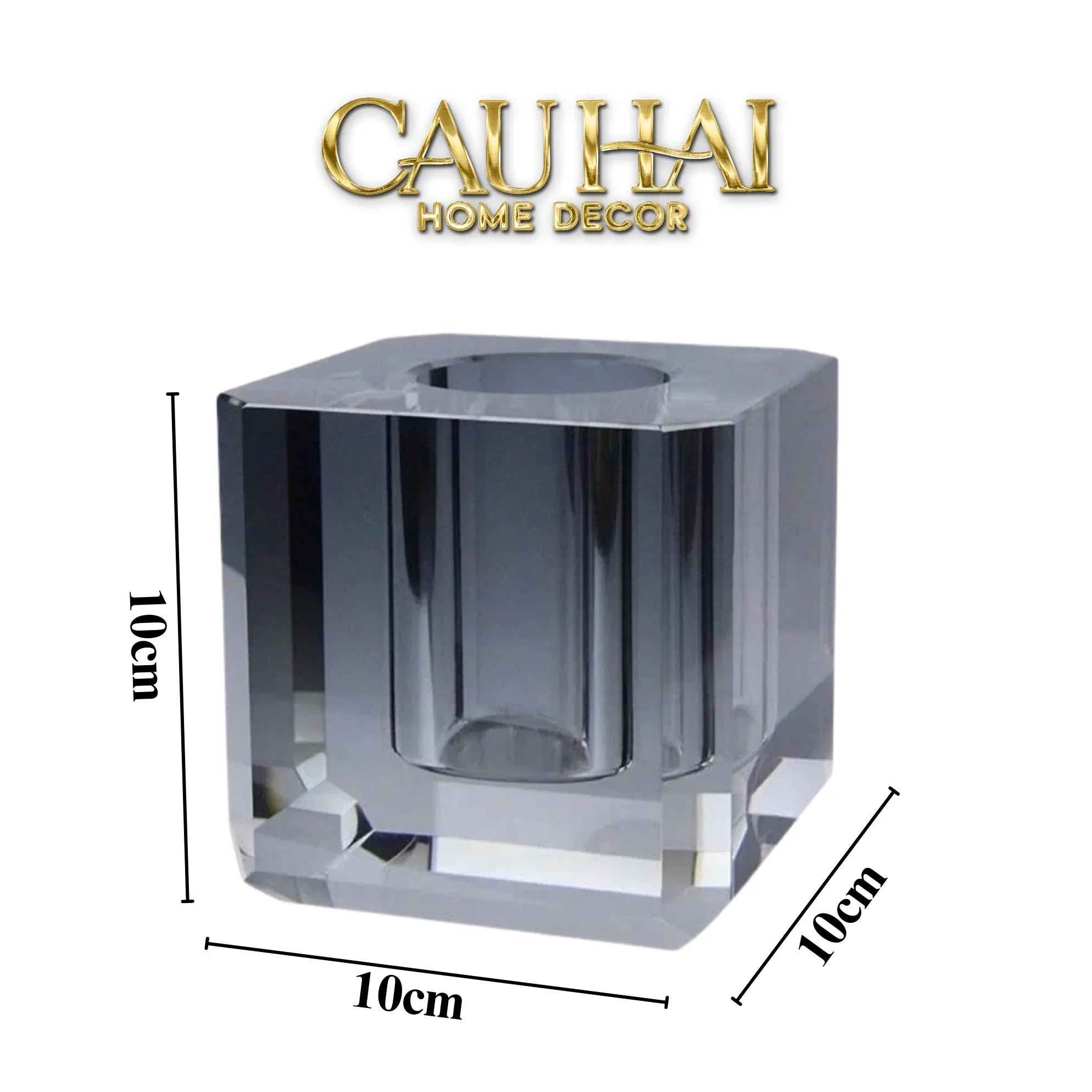 Maison Couture - Bình Lọ Hoa Pha Lê Lập Phương Savoir Ambre Cube Vase – Modern Cristalleries Block 10x10x10-BÌNH HOA-CẬU HAI HOME DECOR
