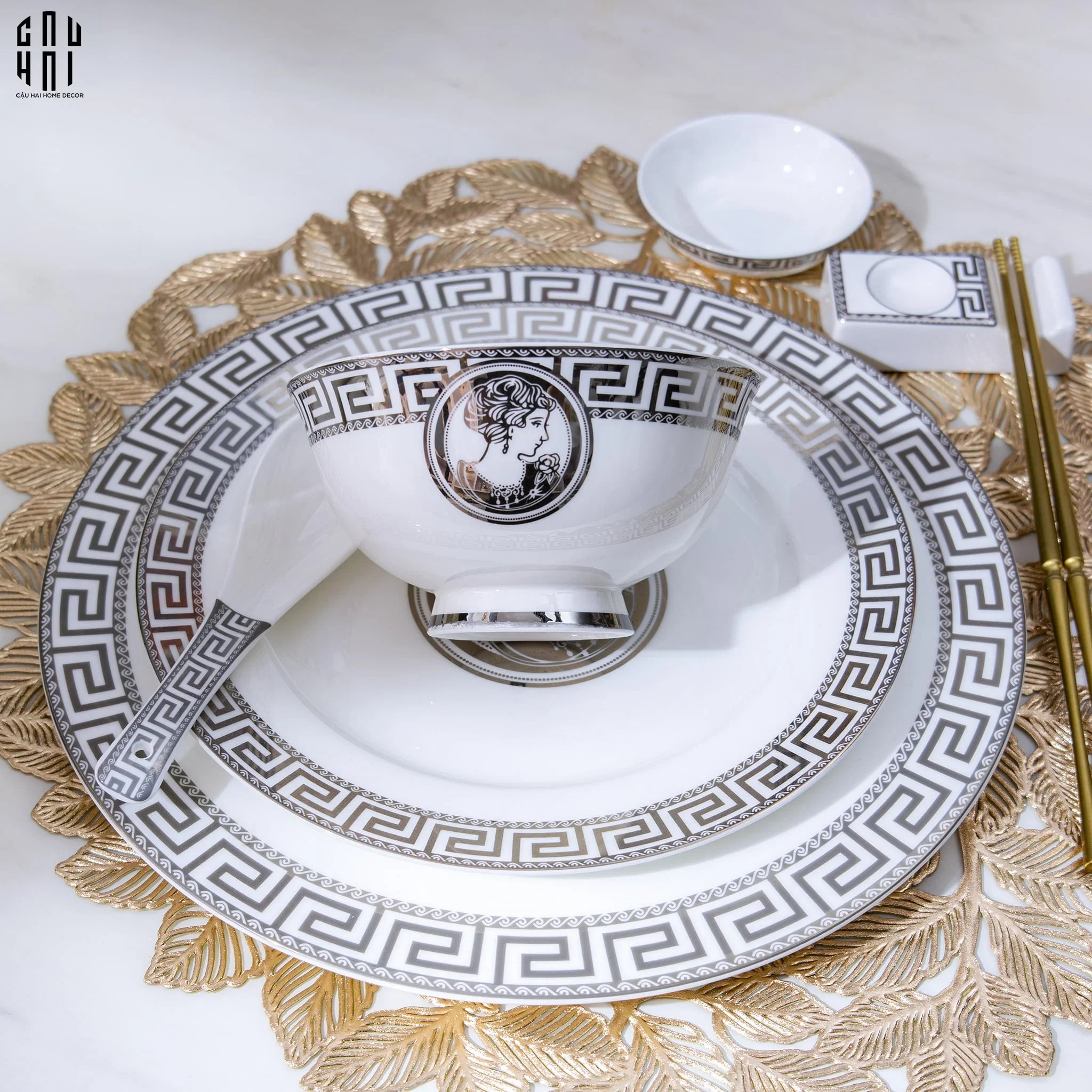 Maison Couture - Bộ Đĩa Âu 1 Người Dinner Set Au Revoir Eleanor 8Pcs-SET BÌNH TRÀ-CẬU HAI HOME DECOR