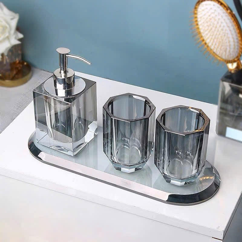 Maison Couture - Bộ Phụ Kiện Nhà Tắm Cristalleries Facette Graphite 4 Pcs-Set nhà tắm bathroom vanities-CẬU HAI HOME DECOR