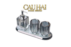 Maison Couture - Bộ Phụ Kiện Nhà Tắm Cristalleries Facette Graphite 4 Pcs-Set nhà tắm bathroom vanities-CẬU HAI HOME DECOR