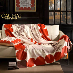 Maison Couture - Chăn Sofa Rouge l Velour Équestre Médaillon Velvet Blanket 150-CHĂN SOFA-CẬU HAI HOME DECOR
