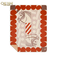 Maison Couture - Chăn Sofa Rouge l Velour Équestre Médaillon Velvet Blanket 150-CHĂN SOFA-CẬU HAI HOME DECOR