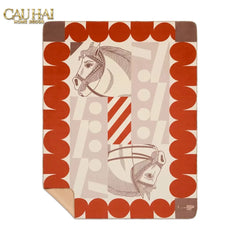 Maison Couture - Chăn Sofa Rouge l Velour Équestre Médaillon Velvet Blanket 150-CẬU HAI HOME DECOR