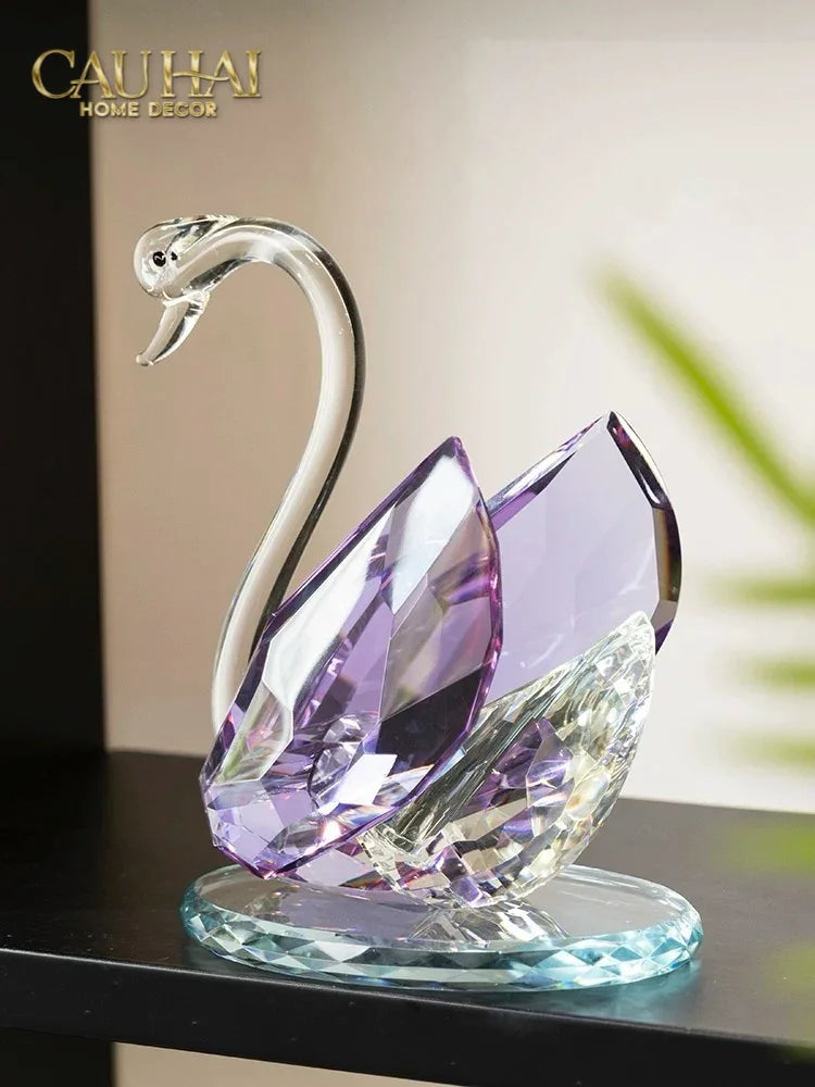 Maison Couture - Đế Đỡ Rượu Thiên Nga Pha Lê Cao Cấp Critalleries Divinity Swan Wine Holder 20x28-GIÁ ĐỠ CHAI RƯỢU-CẬU HAI HOME DECOR-CẬU HAI HOME DECOR