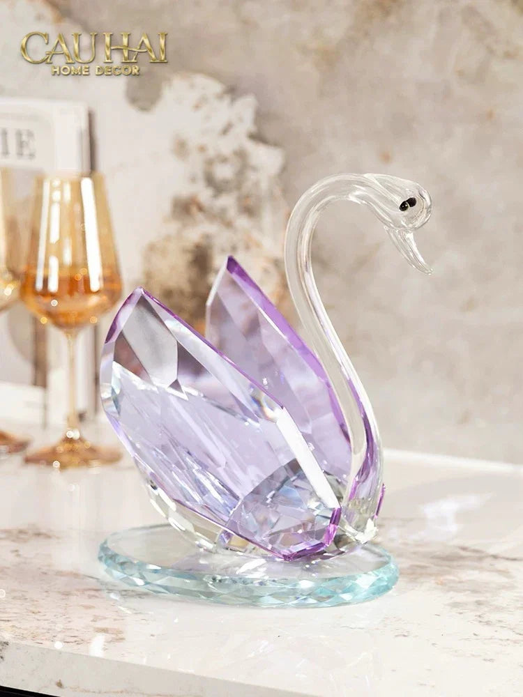 Maison Couture - Đế Đỡ Rượu Thiên Nga Pha Lê Cao Cấp Critalleries Divinity Swan Wine Holder 20x28-GIÁ ĐỠ CHAI RƯỢU-CẬU HAI HOME DECOR-CẬU HAI HOME DECOR