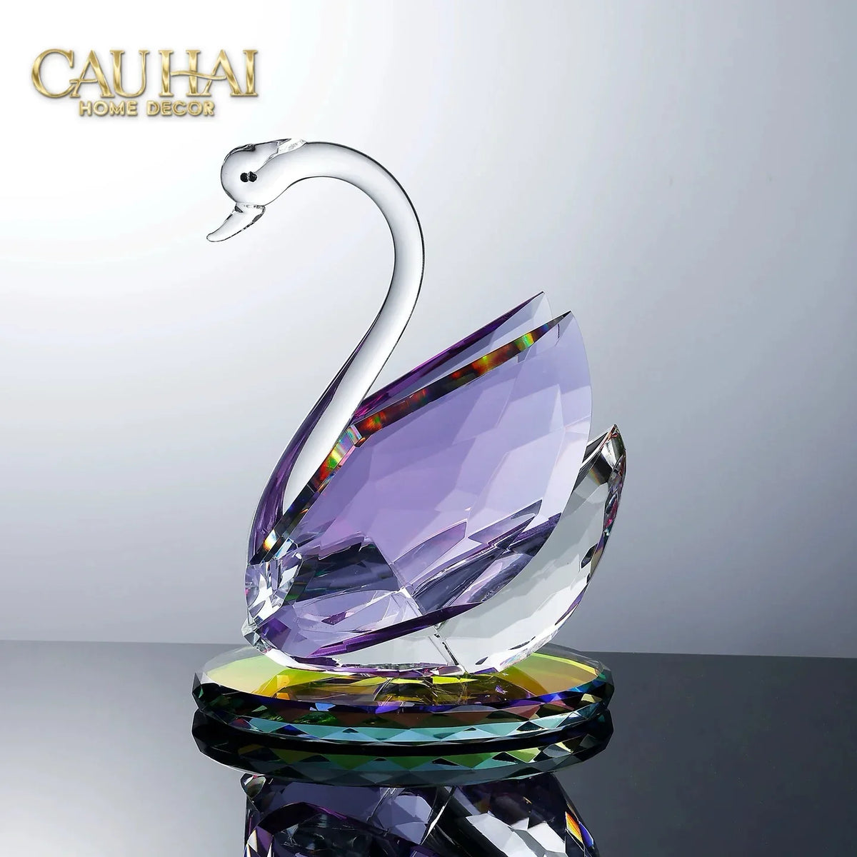 Maison Couture - Đế Đỡ Rượu Thiên Nga Pha Lê Cao Cấp Critalleries Divinity Swan Wine Holder 20x28-GIÁ ĐỠ CHAI RƯỢU-CẬU HAI HOME DECOR-CẬU HAI HOME DECOR