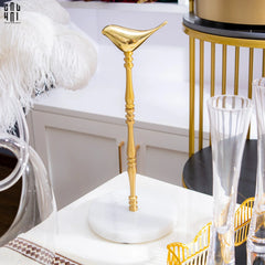 Maison Couture - Đế Giấy Lau Bếp / Giấy Ăn Bằng Đồng Đá Marble Finial Bird Paper Towel Stand 15x34-Paper Towel Stand-CẬU HAI HOME DECOR