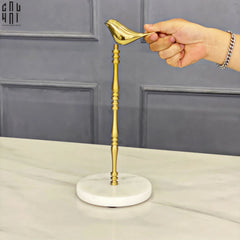 Maison Couture - Đế Giấy Lau Bếp / Giấy Ăn Bằng Đồng Đá Marble Finial Bird Paper Towel Stand 15x34-Paper Towel Stand-CẬU HAI HOME DECOR