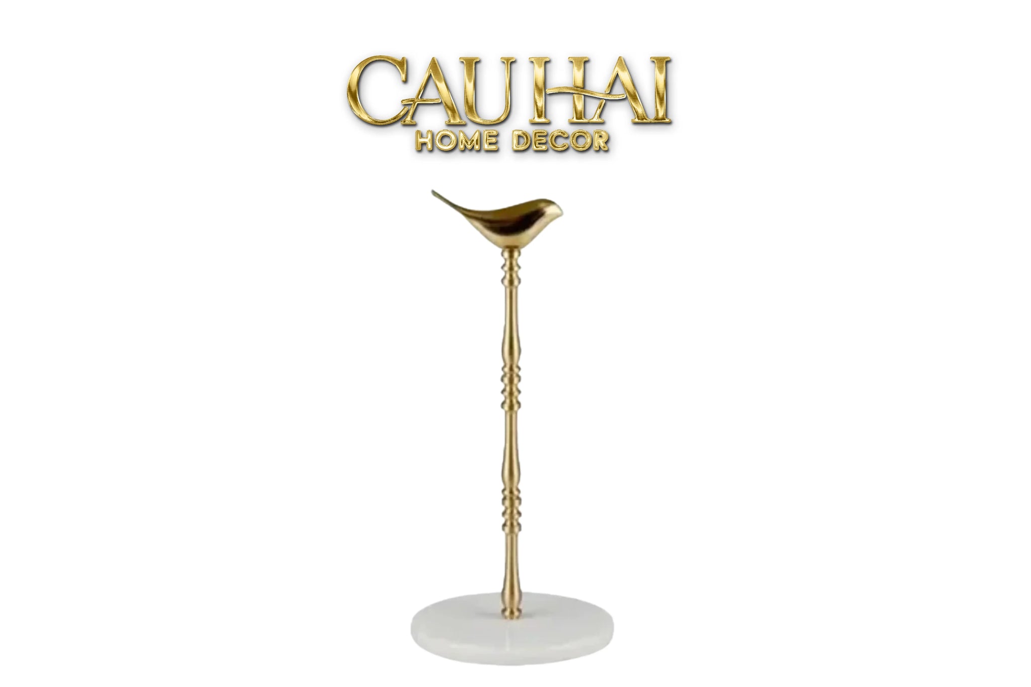 Maison Couture - Đế Giấy Lau Bếp / Giấy Ăn Bằng Đồng Đá Marble Finial Bird Paper Towel Stand 15x34-Paper Towel Stand-CẬU HAI HOME DECOR