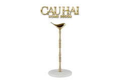 Maison Couture - Đế Giấy Lau Bếp / Giấy Ăn Bằng Đồng Đá Marble Finial Bird Paper Towel Stand 15x34-Paper Towel Stand-CẬU HAI HOME DECOR