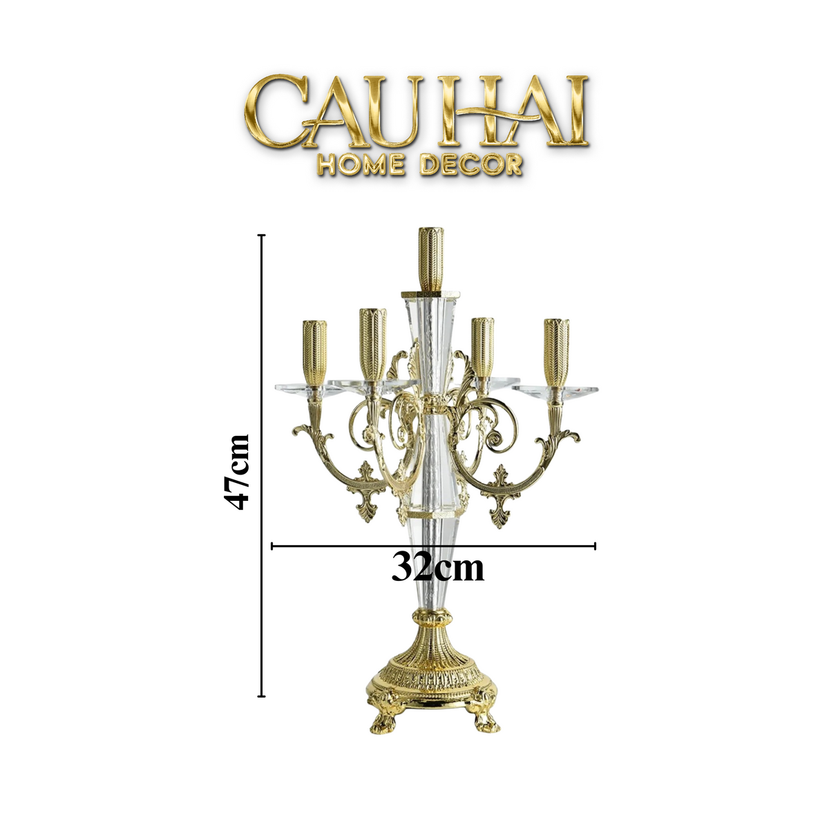 Maison Couture - Đế Nến Pha Lê Cristalleries Versailles Chanderlier H47-ĐẾ NẾN-CẬU HAI HOME DECOR