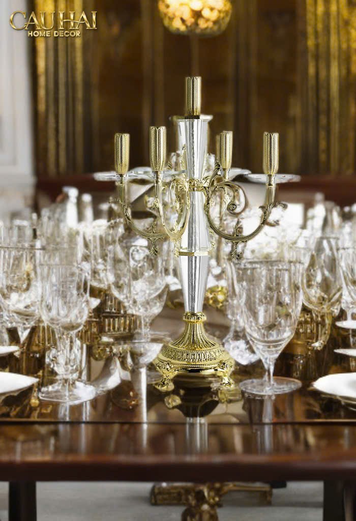 Maison Couture - Đế Nến Pha Lê Cristalleries Versailles Chanderlier H47-ĐẾ NẾN-CẬU HAI HOME DECOR