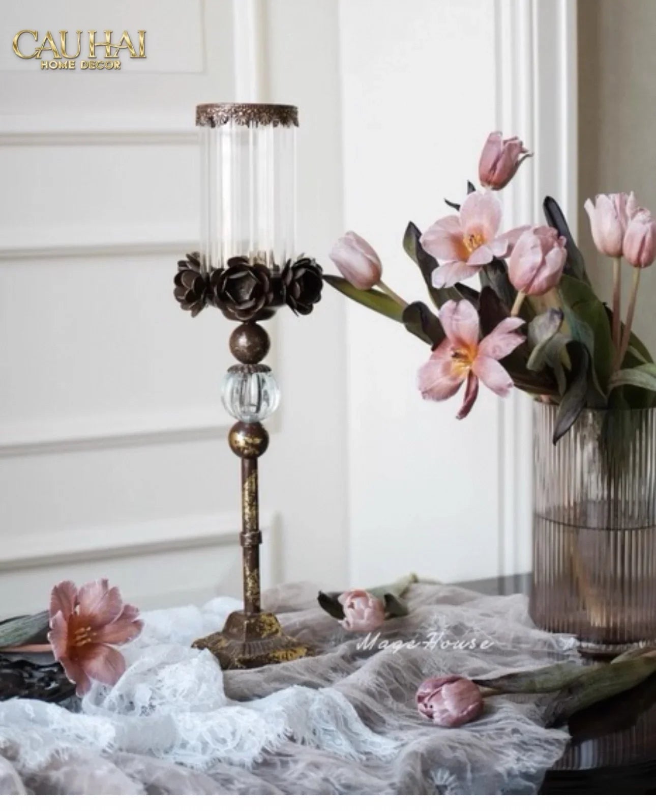 Maison Couture – Đế Nến Rustic Stephane Antique D’Or-ĐẾ NẾN-CẬU HAI HOME DECOR