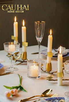 Maison Couture - Đế Nến Trang Trí Đồng Nhánh Olive - Indira Atélier Centerpiece Candle Holders D44x9-CẬU HAI HOME DECOR