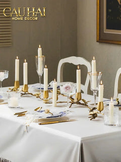 Maison Couture - Đế Nến Trang Trí Đồng Nhánh Olive - Indira Atélier Centerpiece Candle Holders D44x9-CẬU HAI HOME DECOR