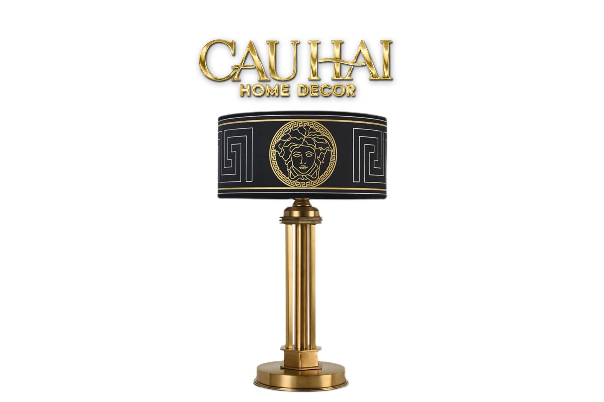 Maison Couture - Đèn Bàn Brasson Signature Medusa Noir 30x30x50-ĐÈN BÀN-CẬU HAI HOME DECOR