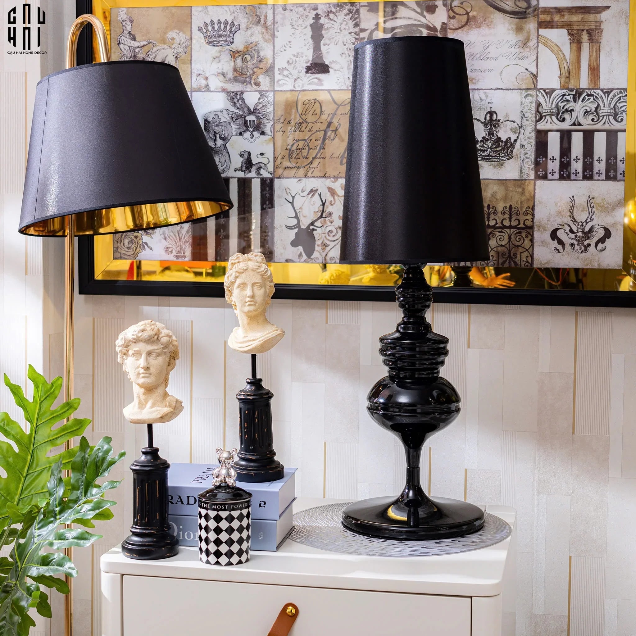 Maison Couture - Đèn Bàn Iconique Allure Matte Black Andrew Table Lamp-CẬU HAI HOME DECOR