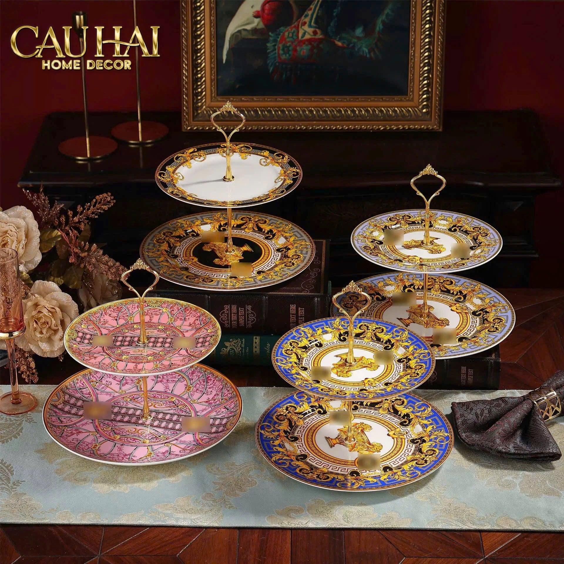 Maison Couture - Đĩa 2 Tầng Black Barocco Prestige Gala VS Étagère-SET CHÉN DĨA-CẬU HAI HOME DECOR