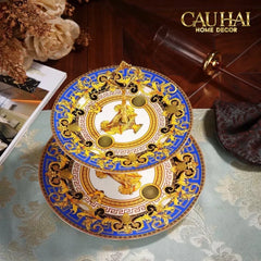 Maison Couture - Đĩa 2 Tầng Black Barocco Prestige Gala VS Étagère-SET CHÉN DĨA-CẬU HAI HOME DECOR