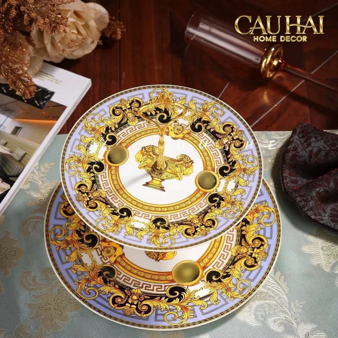 Maison Couture - Đĩa 2 Tầng Black Barocco Prestige Gala VS Étagère-SET CHÉN DĨA-CẬU HAI HOME DECOR