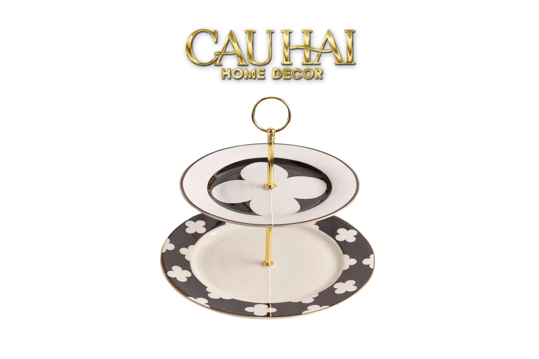 Maison Couture - Đĩa 2 Tầng Château Étagère Clover Signature – L’Atelier Rayé Deux Niveaux-SET CHÉN DĨA-CẬU HAI HOME DECOR
