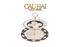 Maison Couture - Đĩa 2 Tầng Château Étagère Clover Signature – L’Atelier Rayé Deux Niveaux-SET CHÉN DĨA-CẬU HAI HOME DECOR