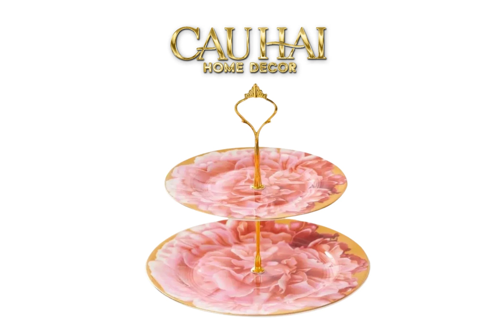 Maison Couture - Đĩa 2 Tầng DO Pivoine Rosée Impériale - Deux Niveaux-SET CHÉN DĨA-CẬU HAI HOME DECOR