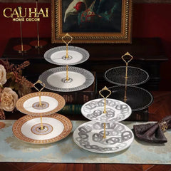 Maison Couture - Đĩa 2 Tầng Helios Étagère Mosaïque Graphique - Deux Niveaux-CẬU HAI HOME DECOR