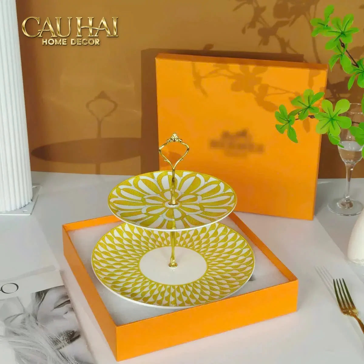 Maison Couture - Đĩa 2 Tầng Lumière Soleil Étagère 2 Niveaux-SET CHÉN DĨA-CẬU HAI HOME DECOR