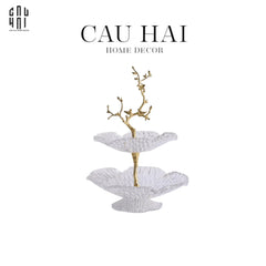 Maison Couture - Đĩa 2 Tầng Thuỷ Tinh Jardin De Luxe Étagère Ss25-SET CHÉN DĨA-CẬU HAI HOME DECOR
