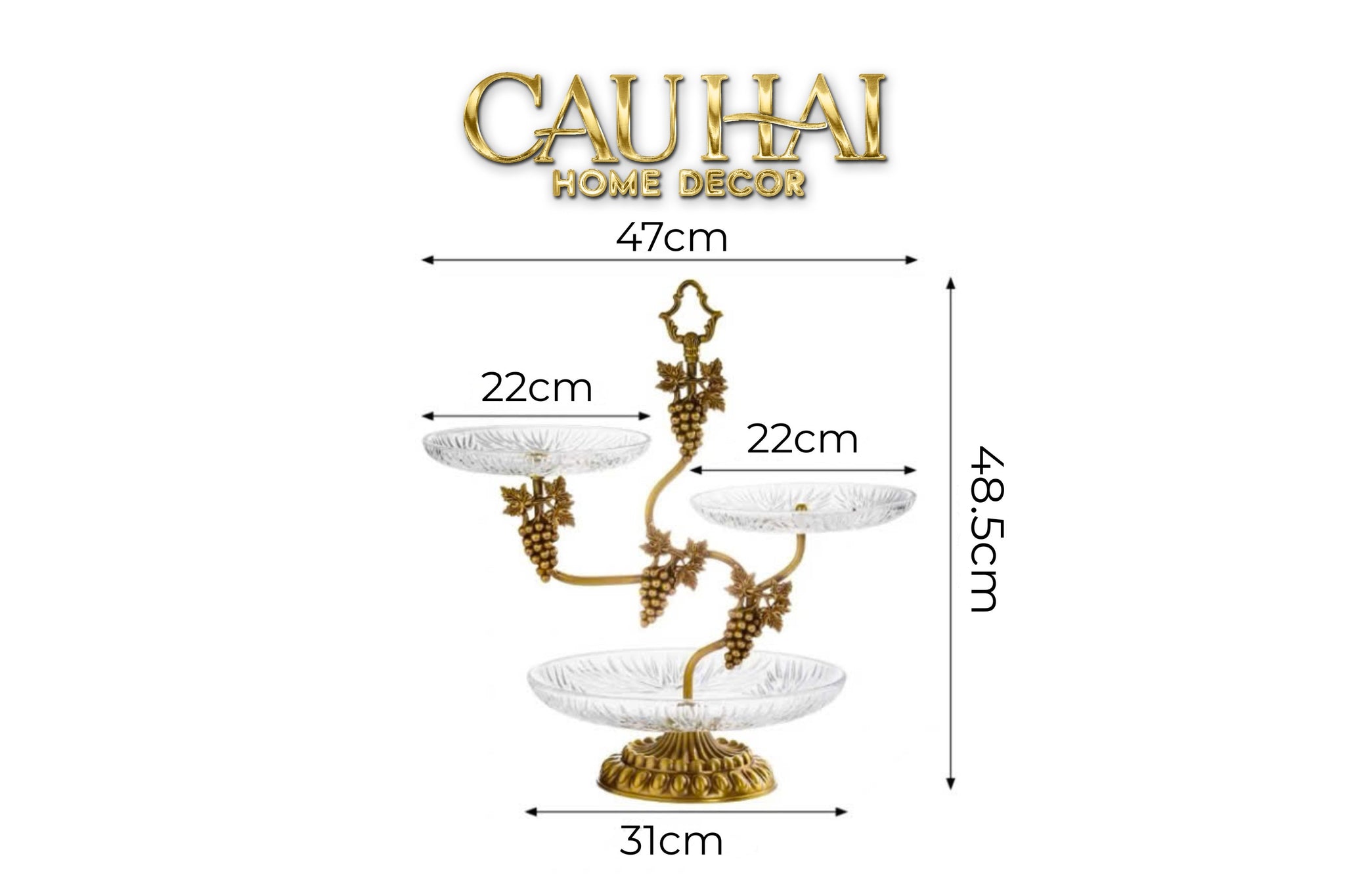 Maison Couture - Đĩa 3 Tầng Présentoir à Raisin Triptyque Niveaux Ritual Of Dionysus Centerpiece H48-SET CHÉN DĨA-CẬU HAI HOME DECOR
