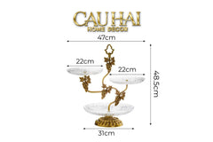 Maison Couture - Đĩa 3 Tầng Présentoir à Raisin Triptyque Niveaux Ritual Of Dionysus Centerpiece H48-SET CHÉN DĨA-CẬU HAI HOME DECOR