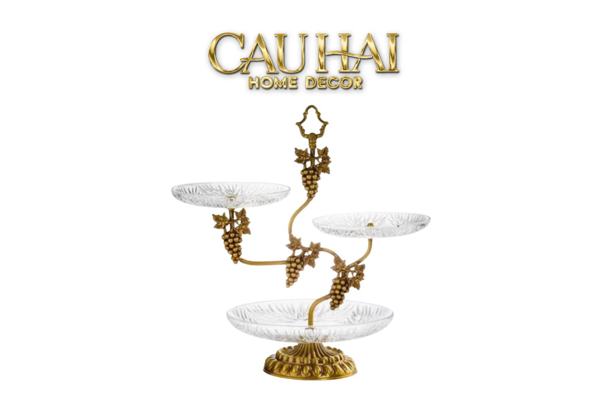 Maison Couture - Đĩa 3 Tầng Présentoir à Raisin Triptyque Niveaux Ritual Of Dionysus Centerpiece H48-SET CHÉN DĨA-CẬU HAI HOME DECOR