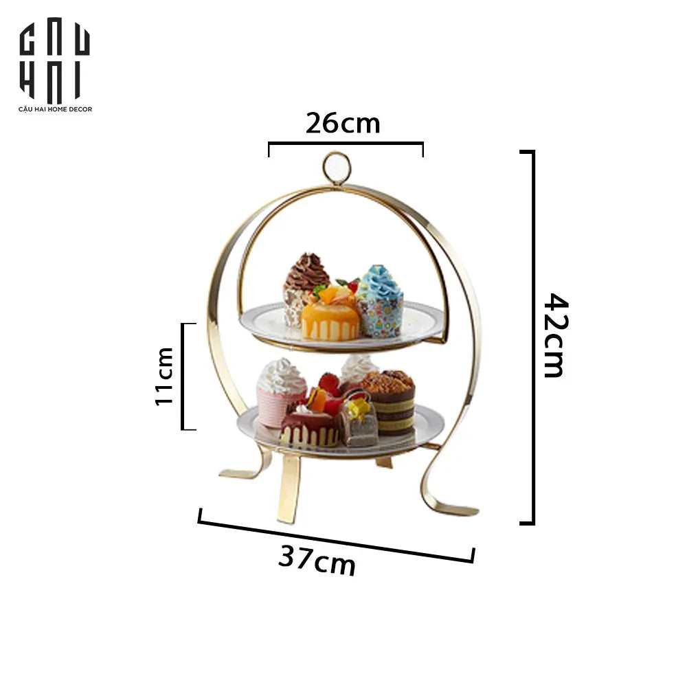 Maison Couture - Đĩa Bánh 2 Tầng Gordon Étagère 37x42-SET CHÉN DĨA-CẬU HAI HOME DECOR