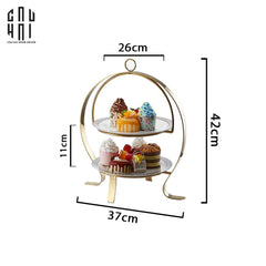 Maison Couture - Đĩa Bánh 2 Tầng Gordon Étagère 37x42-SET CHÉN DĨA-CẬU HAI HOME DECOR