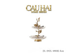 Maison Couture - Đĩa Bánh 2 Tầng Indira Atélier - Platinum Elysian Étagère - 2 Niveaux 25x40.6.-LY THỦY TINH-CẬU HAI HOME DECOR