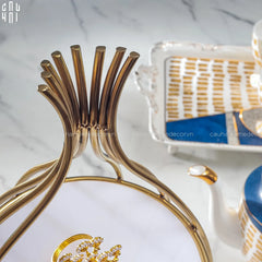 Maison Couture - Đĩa Bánh 3 Tầng Golden Cage Étagère Trois Niveaux 27x51-CẬU HAI HOME DECOR