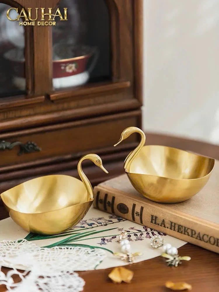 Maison Couture - Đĩa Đồng Thiên Nga - Swan D'Or Brass Bowl-SET CHÉN DĨA-CẬU HAI HOME DECOR