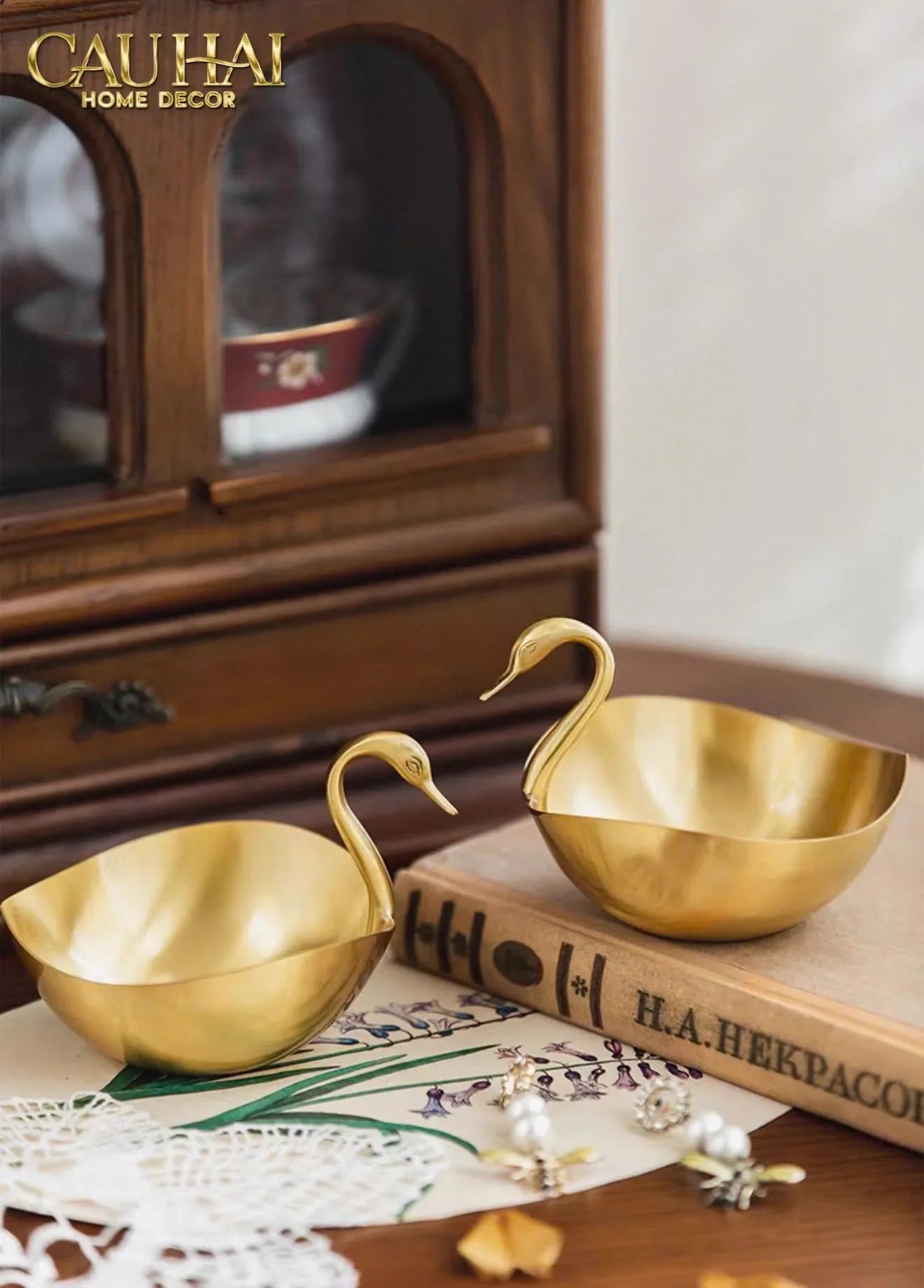 Maison Couture - Đĩa Đồng Thiên Nga - Swan D'Or Brass Bowl-SET CHÉN DĨA-CẬU HAI HOME DECOR