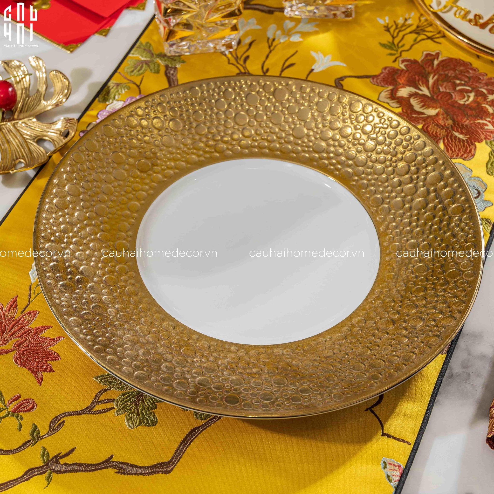 Maison Couture - Đĩa Lót Golden Bubble Dinner 31 - Ss25-SET CHÉN DĨA-CẬU HAI HOME DECOR