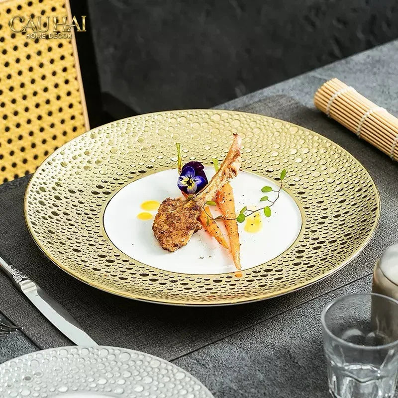 Maison Couture - Đĩa Lót Golden Bubble Dinner 31 - Ss25-SET CHÉN DĨA-CẬU HAI HOME DECOR