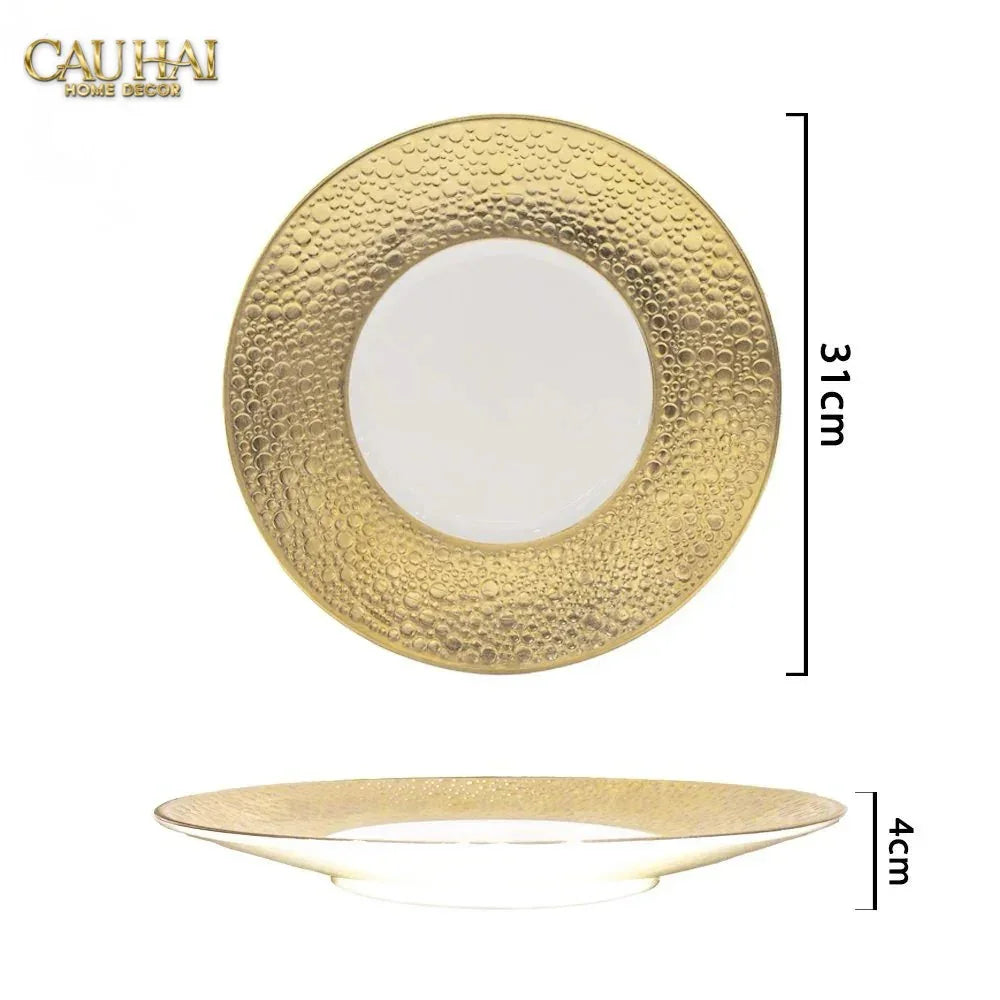 Maison Couture - Đĩa Lót Golden Bubble Dinner 31 - Ss25-SET CHÉN DĨA-CẬU HAI HOME DECOR