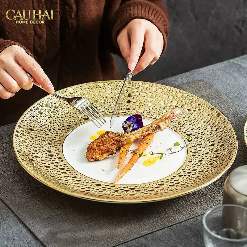 Maison Couture - Đĩa Lót Golden Bubble Dinner 31 - Ss25-SET CHÉN DĨA-CẬU HAI HOME DECOR