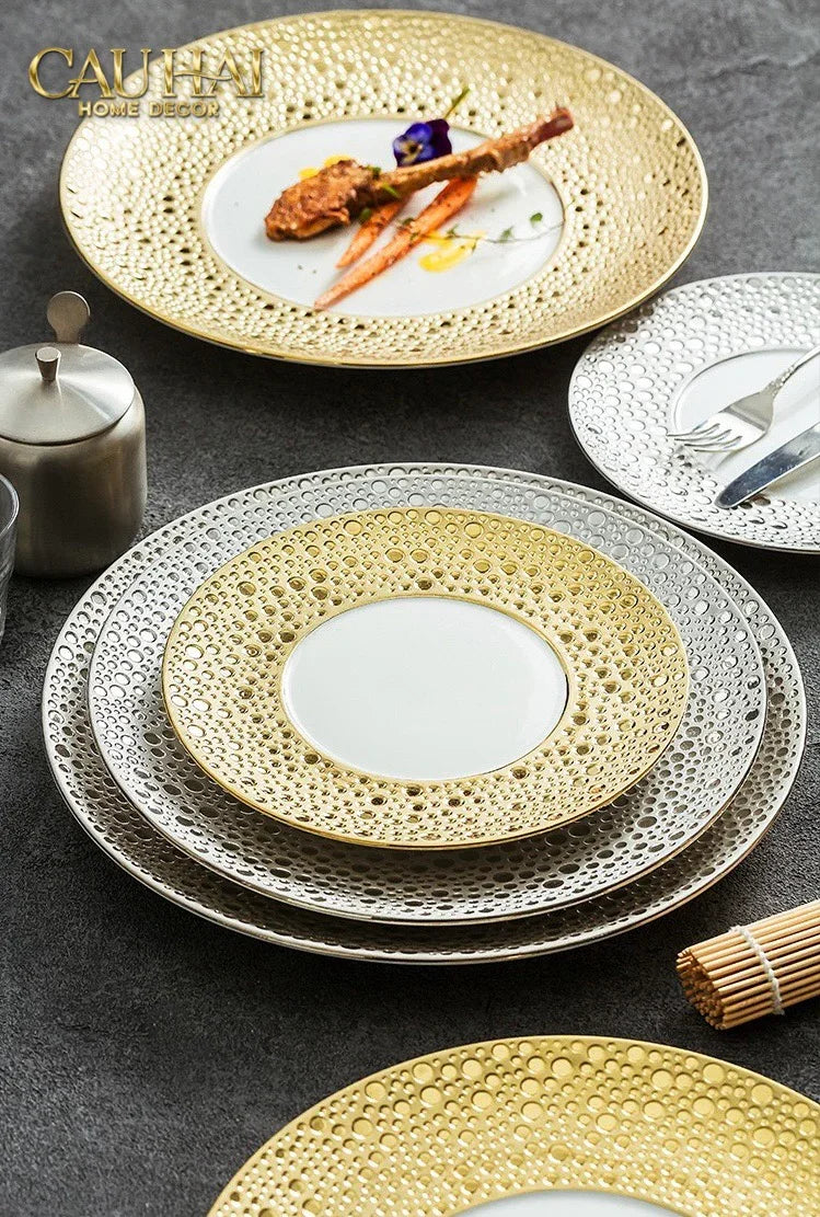 Maison Couture - Đĩa Lót Golden Bubble Dinner 31 - Ss25-SET CHÉN DĨA-CẬU HAI HOME DECOR