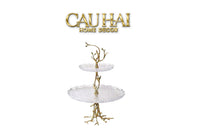 Maison Couture - Đĩa Pha Lê 2 Tầng Thân Cây Đồng Elysian Brasson Branch Indira Atelier 30x42.5-CẬU HAI HOME DECOR