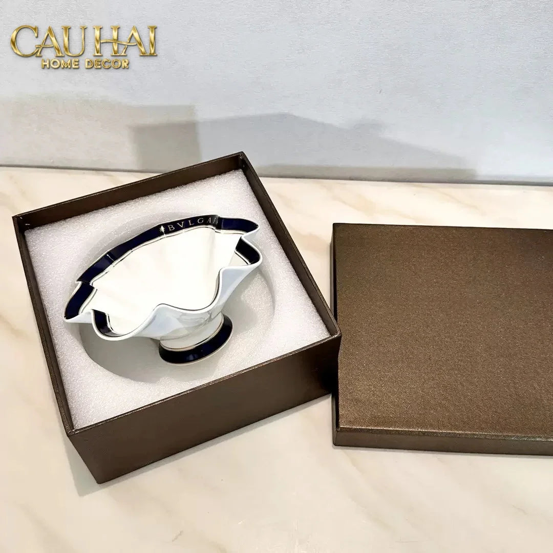 Maison Couture - Đĩa Trái Cây Belle Vie Luxe Blanc & Bleu Minuit Signature Fluid Plateau-SET CHÉN DĨA-CẬU HAI HOME DECOR